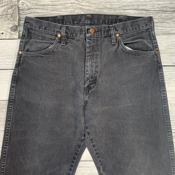 Wrangler Vintage Cowboy Cut Black Slim Fit Bootcut Jeans Denim USA - Picture 3 of 13